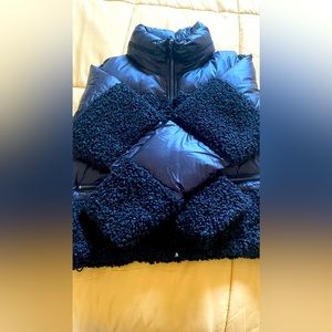 DKNY Down jacket with faux fur, Black, Size M